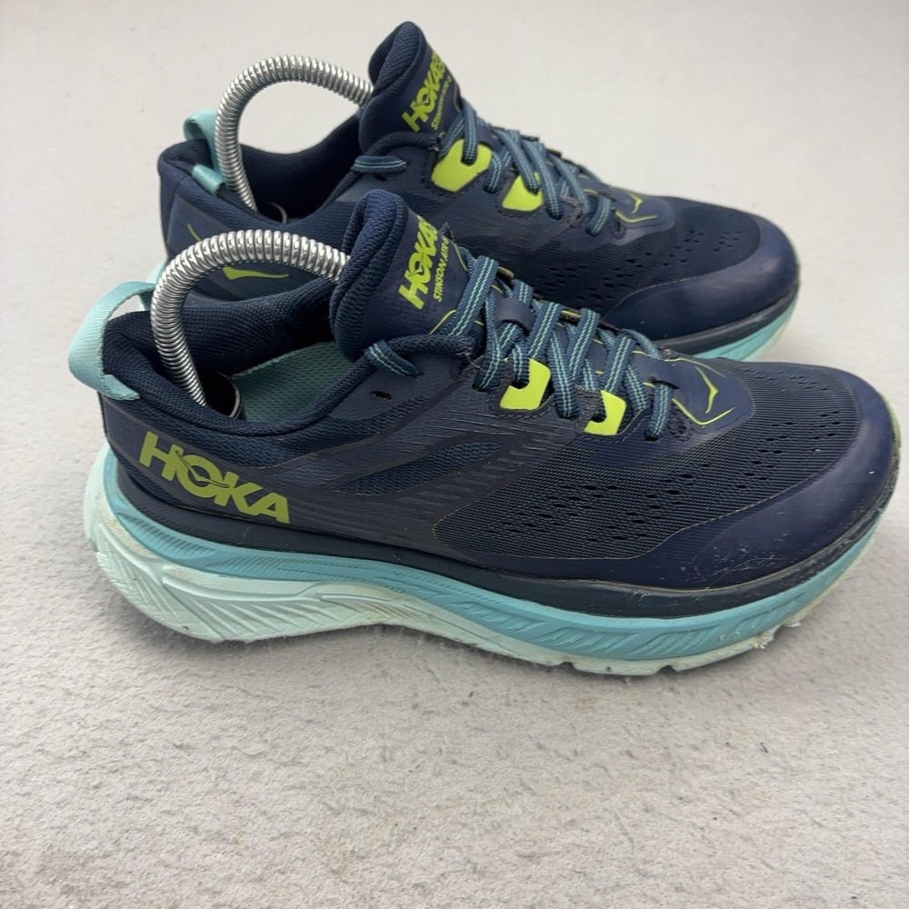 Hoka One One Stinson ATR 6 Shoes Womens Size 8 Blue Trail Running Sneakers